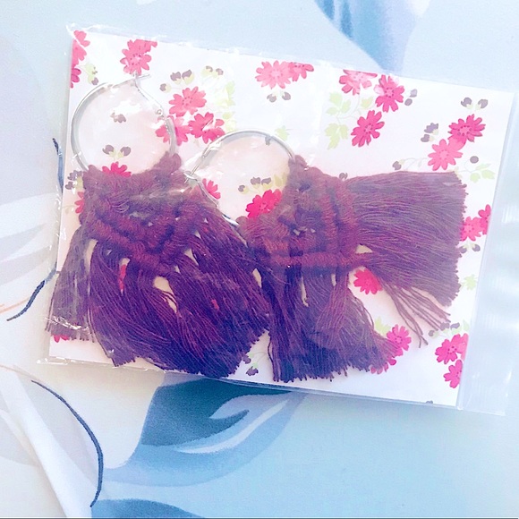 🆕Super Cute Trendy Woven Macrame Fancy Hoop Earrings Lightweight In Many Colors - Picture 7 of 16